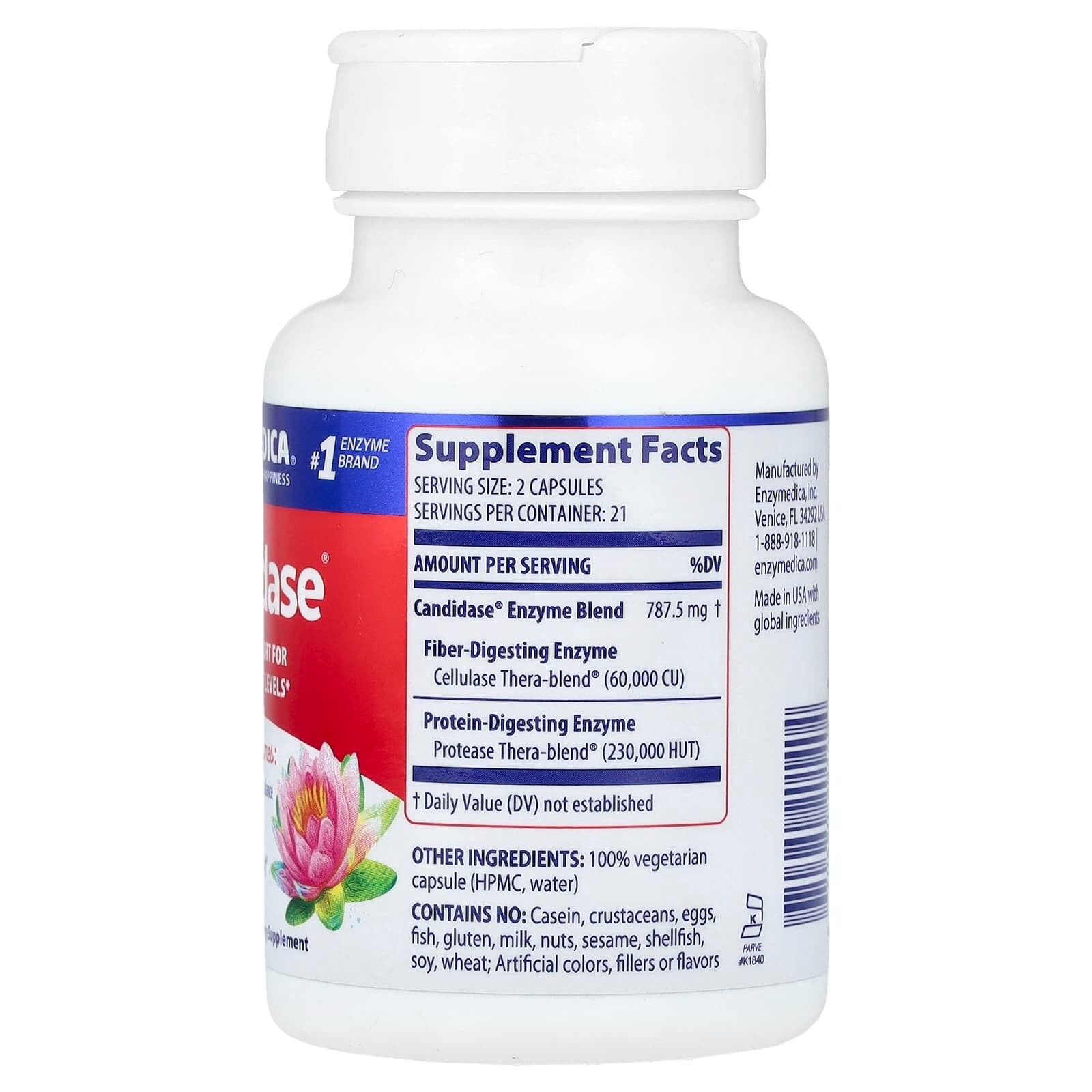 Enzymedica, Candidase, Capsules