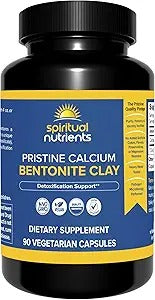 Pristine Calcium Bentonite Clay | Whole Body Detox with Calcium Aluminosilicate | Non-GMO, Vegan | 90 Capsules