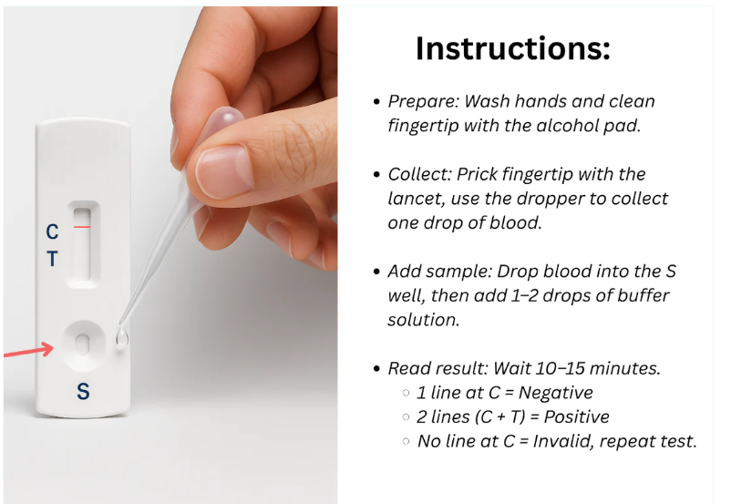 HIV Test Kit 4th Generation - HIV 1 &2 included