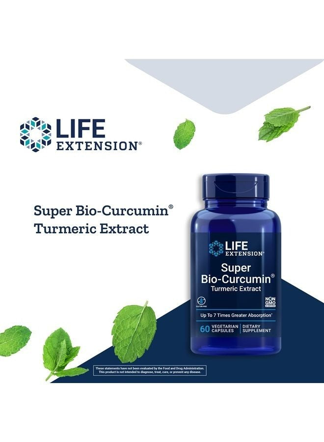 Super Bio-Curcumin Turmeric Extract – Highly-Absorbable Curcumin for Whole-Body Health Support – Gluten-Free, Non-GMO, Vegetarian – 60 Vegetarian Capsules