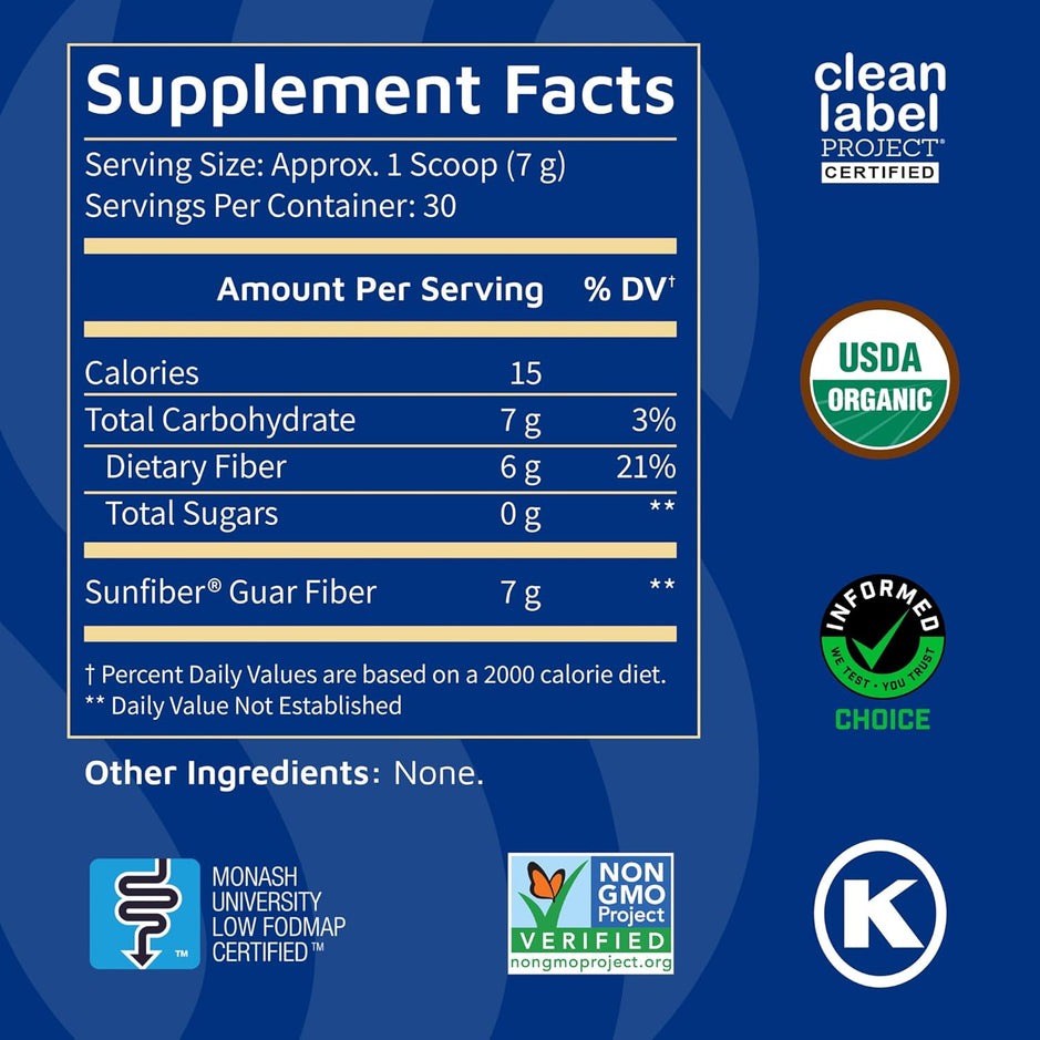 Sunfiber Prebiotic Fiber Supplement 30 Servings